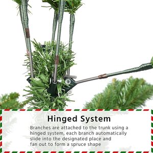 شجرة عيد الميلاد الاصطناعية الخضراء عالية الجودة بطول 6.5 قدم من البولي فينيل كلوريد والبولي إيثيلين للزينة مباشرة من المصنع - Product Image 2