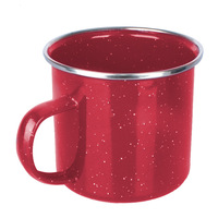 Mikenda Personnalisé 350ml Camping Tasse En Acier Émail En Gros Sublimation Logo Imprimé Tasse À Café Voyage En Métal Tasse En Céramique