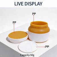 Nouveau lancement ODM – Pot cosmétique vide en plastique PP pour lotion de soin et crème visage, à large ouverture, rouge, 50g, marque MINGLI, sérigraphie