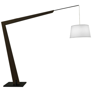 Lampadaire moderne en arc de métal avec abat-jour de tambour noir rayé | Éclairage élégant pour la décoration de chambre d'hôtel - Product Image 2