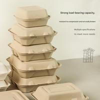 Envases de Alimentos Desechables Biodegradables y Compostables con Logotipo Personalizado, Aptos para Microondas, con Tapa, de Pulpa de Fibra de Caña de Azúcar