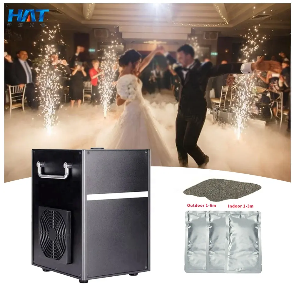 HAT 750w Cold DMX Remote Cold Stage Fountain Pyro 750w Cold Spark Machine With Flight Case