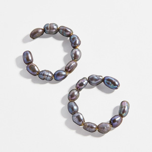 <span class=keywords><strong>Orecchini</strong></span> a Polsino Regolabili in Ottone Placcato Oro con Perla, Fatti a Mano per Donne - Product Image 3