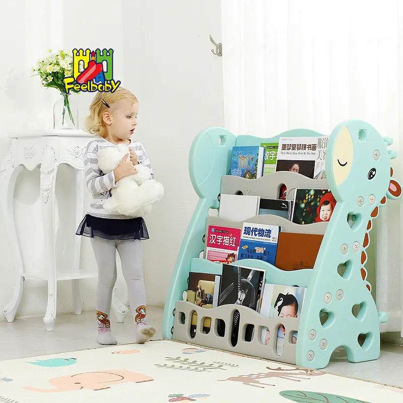Feelbaby Modern Style Large Shelf Toy Organizer Children Storage Animal Shape Living Room Kids' Cabinets
