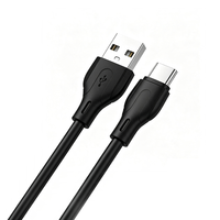 Câble de charge rapide USB 2.0 A vers Type-C en silicone souple effet gelée blanc/noir pour ordinateur iOS et écouteurs