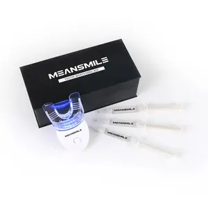 Meansmile 2024 Kit de branqueamento de dentes com luz LED mais vendido com logotipo branqueamento profissional em casa, resultados rápidos