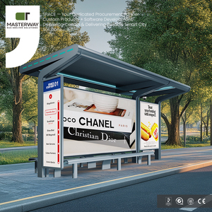 Mái nhà xe buýt đô thị hiện đại dẫn đầu với ba bảng quảng cáo cho trạm giao thông công cộng - Product Image 3