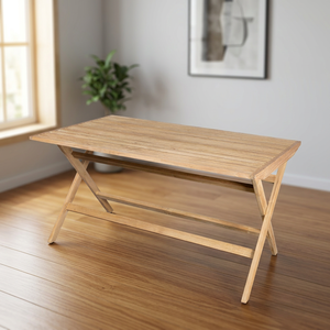 Mesa de Comedor Rectangular Plegable de Madera Maciza de Teca, Moderna, Ecológica, Impermeable, Resistente y Estable para Exteriores - Product Image 2