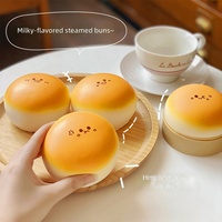 Figurine en PU souple anti-stress à montée lente, en forme de boulette vapeur (Mantou) à expression mignonne, avec cuiseur vapeur, pour enfants et adultes
