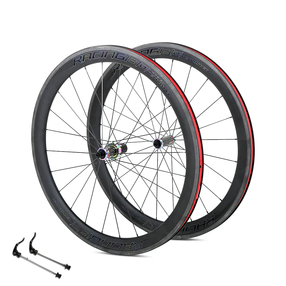 Hoge Kwaliteit 50Mm Keramische Lagers 700C Carbon Fiber Racing Fiets Weg Fietswielen