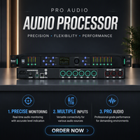 Processeur audio numérique professionnel Nuoxun 3 entrées/6 sorties avec égaliseur automatique et construction en aluminium pour systèmes de sonorisation Line Array et caissons de basses