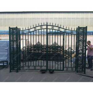 Porte d'entrée coulissante de luxe en <span class=keywords><strong>fer</strong></span> <span class=keywords><strong>forgé</strong></span> Sunnysky conception de porte principale de sécurité - Product Image 6