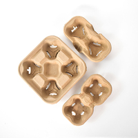 Porte-gobelets jetables écologiques biodégradables en papier vierge avec poignée et sangle pour les gobelets à emporter