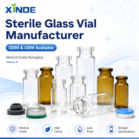 Flacons en verre transparent XINDE Pharmaceutical, lavés, dépyrorigénés, stérilisés, flacons en verre pharmaceutique pour injection