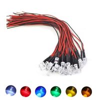 Kit de diodes LED 12 V 5mm blanc rouge vert bleu jaune orange précâblé 5 9 12 V indicateur diffusé assortiment d'émission de lumière assorti