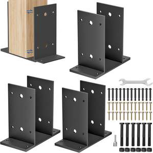 Heavy-Duty Black Powder Coated Metal <strong>Post</strong> Anchor Deck <strong>Fence</strong> Pergolas Porch Railing Support <strong>Bracket</strong> <strong>for</strong> <strong>Concrete</strong> - Product Image 1