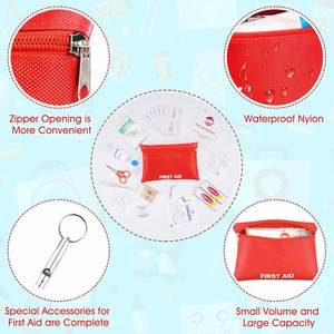 Wholesale Home Office Outdoor Boat Camping Hiking Emergency <b>Mini</b> Zippered Red First Aid <b>Kit</b> Bag for Car - Product Image 3