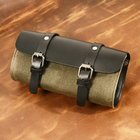 Moto rétro Sac Huile Cire Toile Sac À Bandoulière Côté Boîte Bagage Sac