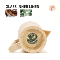 Nuevo Termo Portátil de Plástico sin BPA de 0.65L/1L, Tetera, Cafetera al Vacío con Revestimiento de Vidrio, Forma de Diamante, Frasco de Doble Pared