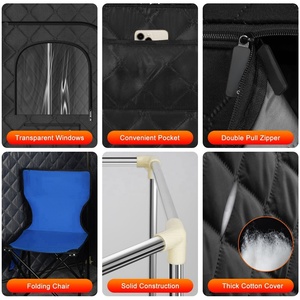 Tenda Sauna Portatile con Vapore e Telecomando per Una Persona, per Relax in Ambienti Interni - Product Image 4