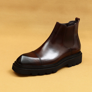 Botas Martin para Hombre, de Cuero Genuino, Modelo 2026, de Piel de Vacuno Inglesa, con Tres Conectores, Botas de Negocios de Cuero, Botas Chelsea de una Pieza - Product Image 6