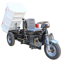 Mini-dumper diesel, petit tricycle diesel à 3 roues pour l'exploitation minière et la livraison, capacité de 1000 kg, démarrage électrique, frein à huile