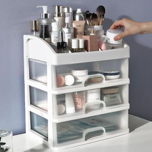 Simple transparent organizing <b>shelf</b>, student cosmetic desktop storage <b>box</b>, drawer-type household dustproof storage <b>box</b> - Product Image 1