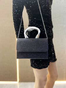 Sac à main de soirée élégant et scintillant 2026, nouvelle collection, pochette de soirée élégante avec strass, sac à bandoulière avec chaîne - Product Image 5