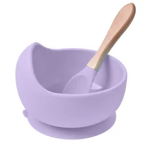 Цветная силиконовая миска для кормления с логотипом на заказ, складной набор для кормления, складная силиконовая детская миска на присоске для малышей