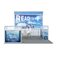 Stand d'exposition en profilé aluminium réutilisable de haute qualité, stand portable pour salon professionnel, pour les cosmétiques, l'électronique, conception personnalisée