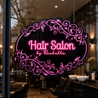 Enseigne personnalisée en acrylique pour entreprise, décoration murale de salon, enseigne LED 3D pour salon de beauté, enseigne néon