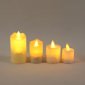 Best Selling Battery operated Led Flameless Flickering Pillar Candle lights wholesale LED Motion Flame Votives Candles