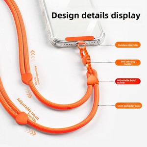 Cordon <span class=keywords><strong>de</strong></span> <span class=keywords><strong>téléphone</strong></span> portable bandoulière réglable bilatéral, sangle <span class=keywords><strong>de</strong></span> cou anti-chute et antivol en polyester, longue <span class=keywords><strong>chaîne</strong></span> - Product Image 5
