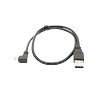 Puerto Micr-usb de ángulo izquierdo y derecho de 90 grados, Conector de bloqueo macho a hembra, Cable de extensión de montaje en panel Micr Usb con montaje en Tornillo