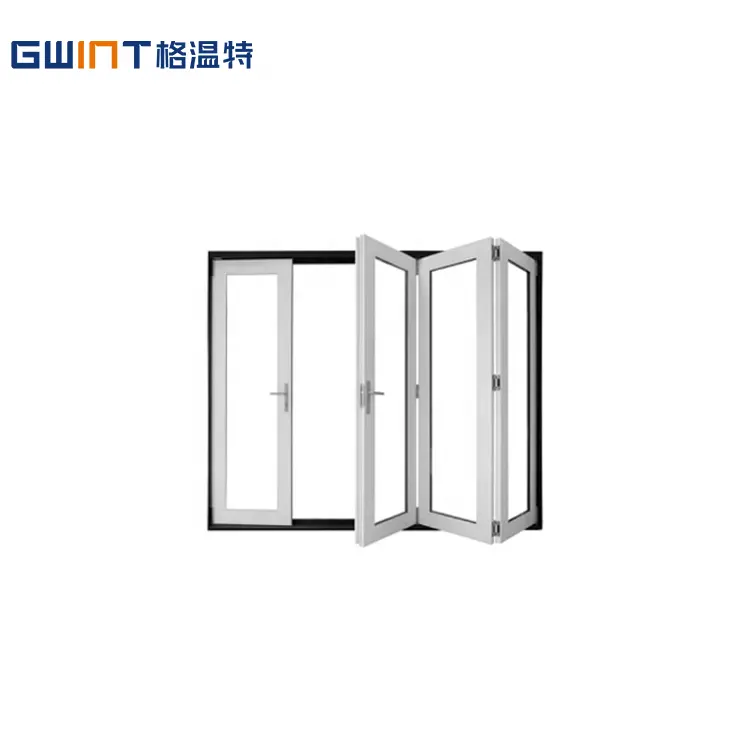 GWINT Porte coulissante en verre pliable de 12 pieds Portes pliantes en accordéon pour l'extérieur Portes pliantes en verre pour patio avec verre