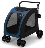 Poussette pour chien écologique très vendue, grande capacité, en tissu Oxford, chariot pour animaux de compagnie réglable, pliable, portable, produit de voyage