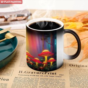 Heat Transfer Art Craft Blank Mug Frosted Black 11oz <b>Ceramic</b> Heat Sensitive Gift <b>Cup</b> - Product Image 5