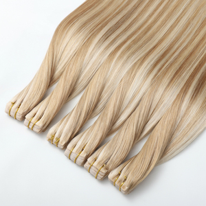 Grosir 100 Virgin tingkat 12A rambut manusia pita injeksi ganda ekstensi rambut alami pita tak terlihat Remy dalam ekstensi - Product Image 6