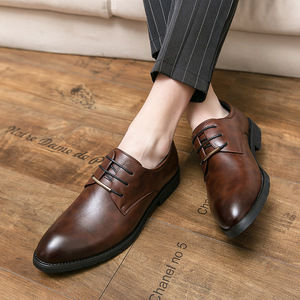 Nouvelles Chaussures Habillées en Cuir pour Hommes Style Classique à Bout Rond Chaussures Décontractées Tendance - Product Image 2