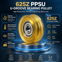 Roue à rouleaux enduite PPSU 625Z, roulement industriel, poulie certifiée ISO CE RoHS, rouleau de guidage haute résistance pour équipement de fitness