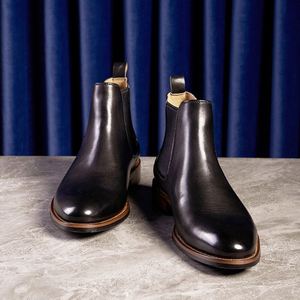 Bottes montantes coréennes pour hommes, style britannique, à lacets, bout pointu, surface souple, légères et respirantes, idéales pour les soirées - Product Image 3