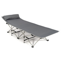 Lit de camping portable pliable Daxuan pour une personne avec oreiller, design moderne à dix pieds en fer, pliable