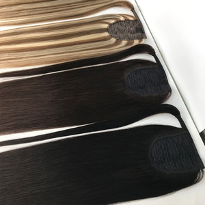 Bán Sỉ Tóc Người 100% Tóc Đuôi Ngựa Tóc Nối Tự Nhiên Hai Lớp Quấn Quanh Tóc Đuôi Ngựa Dây Rút - Product Image 5