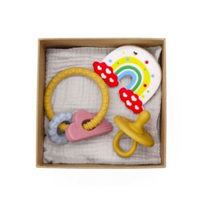 Đồ chơi nhai cảm giác mềm mại không chứa BPA, làm từ gỗ, dạng nhẫn, đồ chơi phát ra tiếng kêu, hình thú, núm ti giả silicon cho bé - Product Image 4