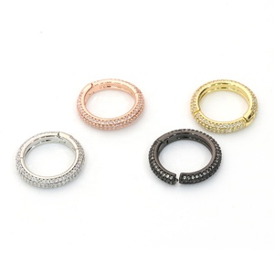 NEW Style High Quality Gold Plating CZ Micro Pave Round Shape <strong>Easy</strong> Open Spring Clasp for <strong>Jewelry</strong> <strong>Making</strong> - Product Image 5