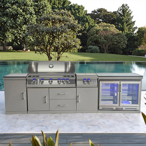 Parrilla de Gas Integrada de Lujo Moderna Premium con 4 Quemadores Principales, Cocina Exterior Trasera, Acero Inoxidable 304, Control Digital G-4, 4 Quemadores Principales - Product Image 4