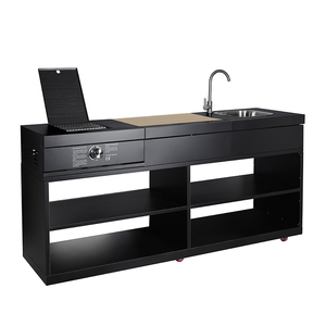 Encimera de Cocina Negra en Oferta, Encimera Larga de Acero Inoxidable con Grifo - Product Image 4
