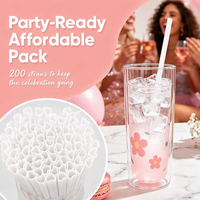 Pailles en plastique rigide de 7 mm de couleur blanche en forme de cœur, couleurs personnalisées, réutilisables, sans BPA, accessoires de bar, décoration de fête parfaite