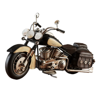 Figurine de moto vintage en fer peinte à la main, sculpture rétro en métal, décoration pour bar à domicile, cadeau de collection pour hommes