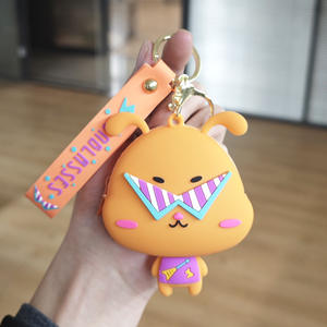 En aval Best-seller Cartoon Silicone Coin Purse Cute Rock Bunny Keychain Bag Pendant Girl Ornament - Product Image 6